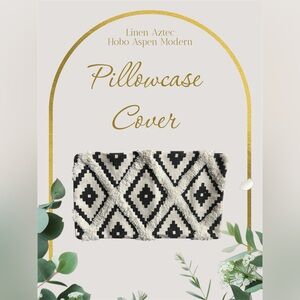 Geometric Pillowcase Cover Linen Aztec Hobo Modern Zipper Black White Decorative